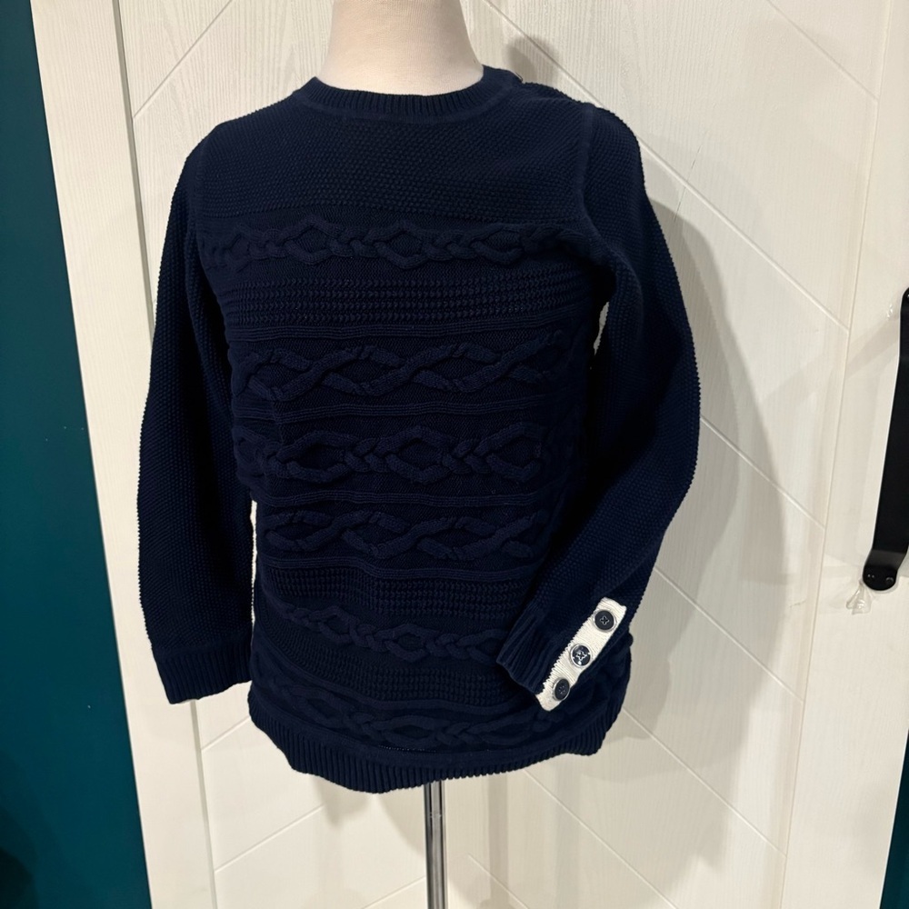Talbots Dark Blue Crewneck Sweater/fisherman/coastal/academia/‎ \Medium 💯cotton